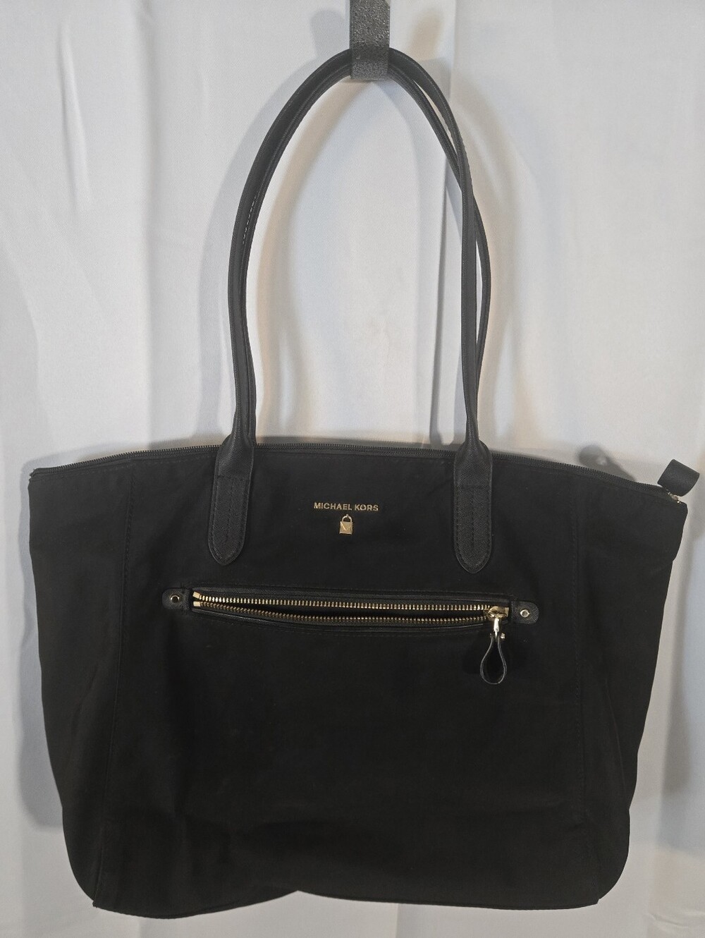 Michael Kors Black Kelsey Tote Bag with Front Zip Pocket